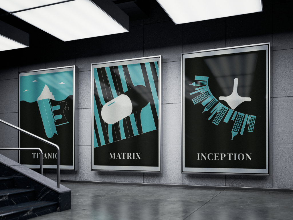 Travaux de direction artistique en design graphique – réalisation d’affiches minimalistes