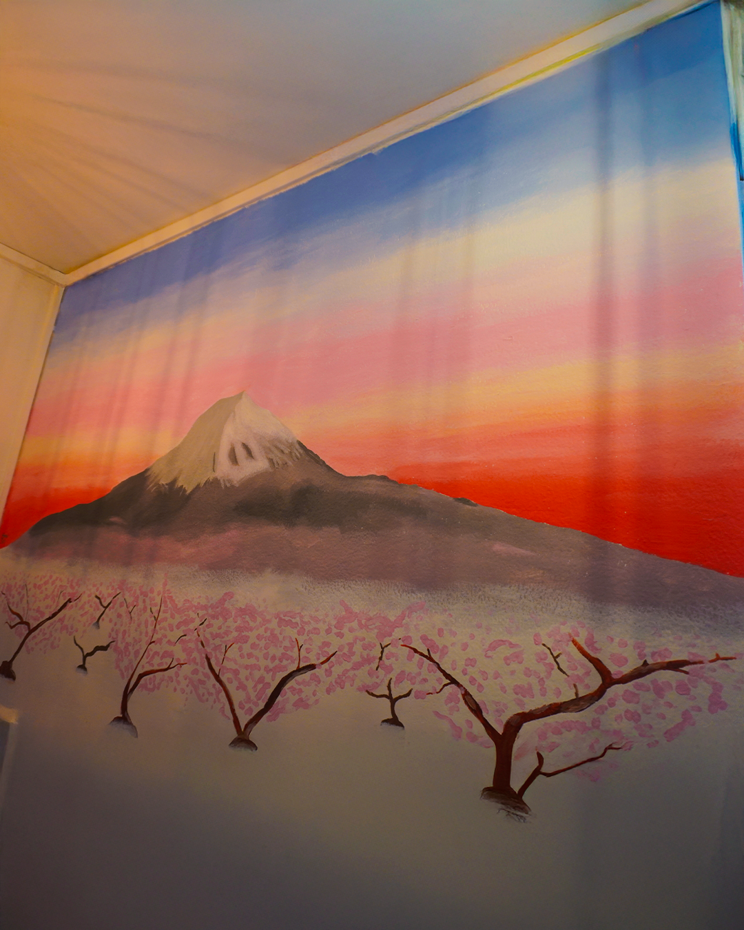 takayama restaurant japonais fresque murale payasaga japonais peinture acrylique artiste peintre graphiste illustration